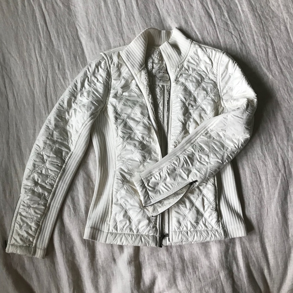 Prana quilted fleece lined jacket cream/ivory